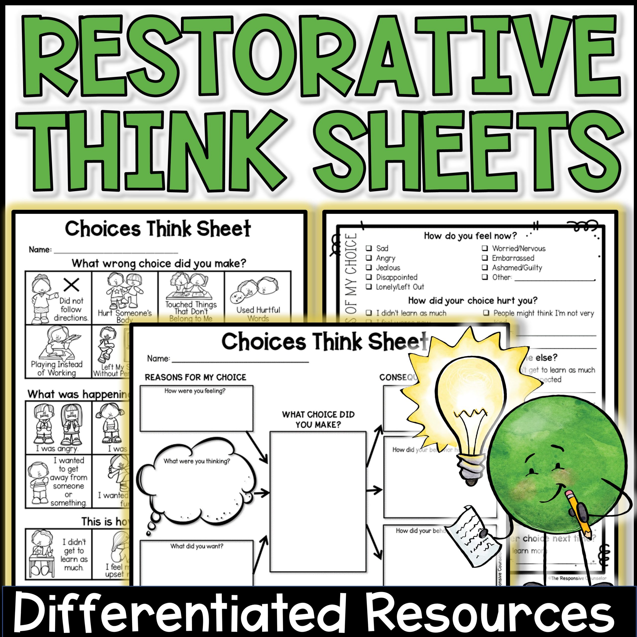 Restorative Practices Behavior Reflection Think Sheets - Shop The ...